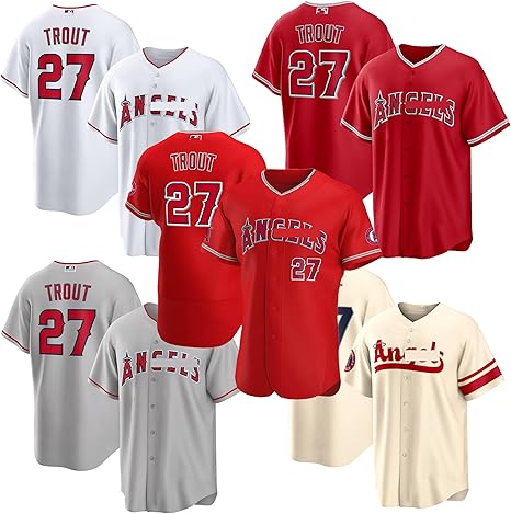 Amazon.co.jp: [Viiipcos] トラウト 背番号27 エンゼルス 半袖 野球服
