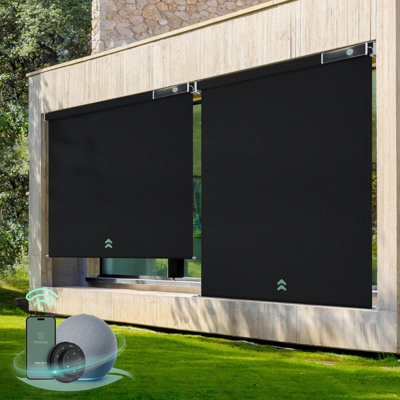 Amazon｜Yoolax 電動 アウトドアロールスクリーン 屋外 スマート