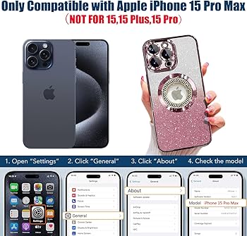 Amazon.com: Misscase for iPhone 15 Pro Max Magnetic Glitter Case