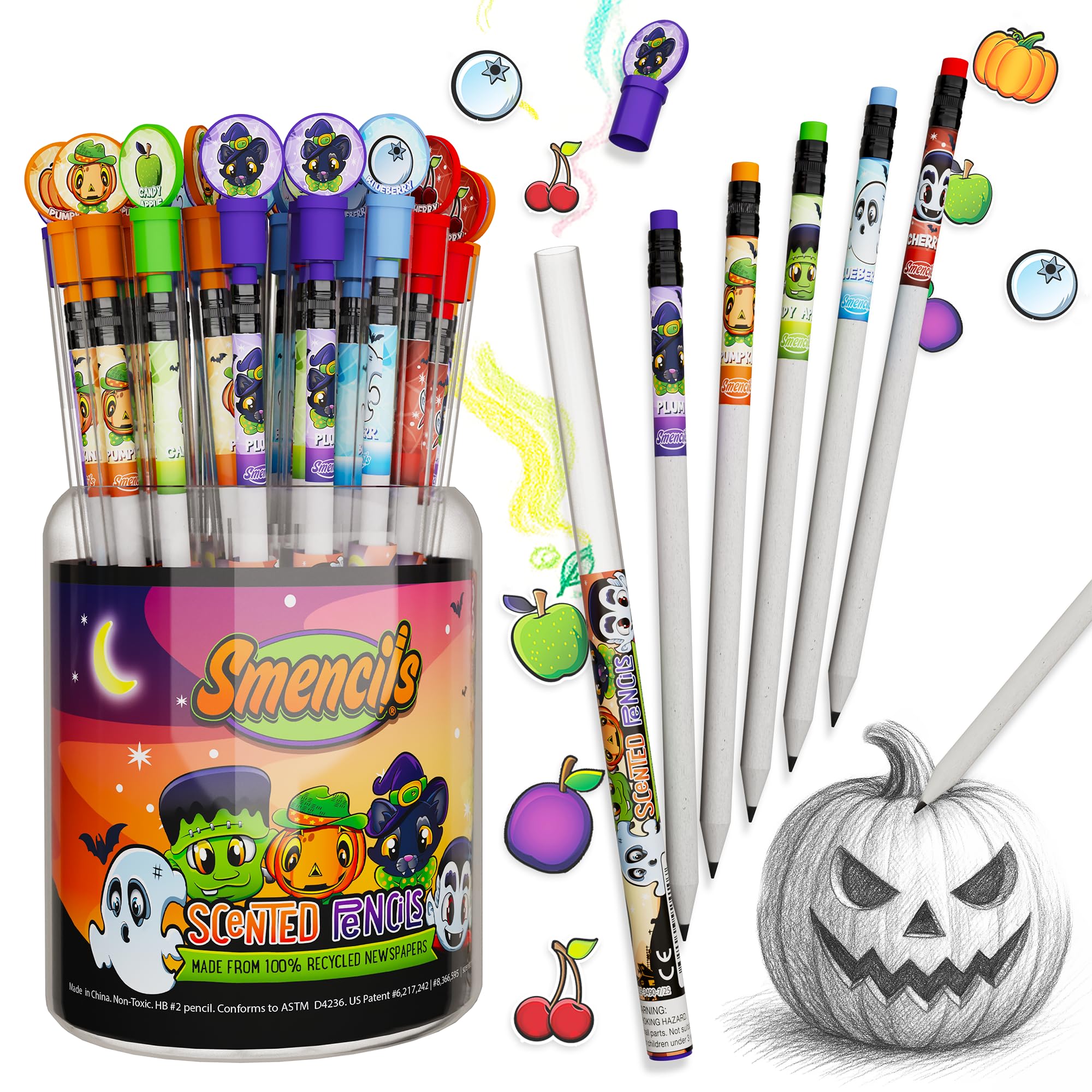 Amazon.com: Halloween Smencils Cylinder - HB #2 Scented Smelly
