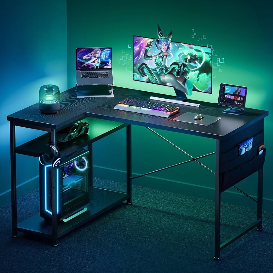 Amazon | YeTom ゲーミングデスク l字デスク pcデスク 右棚左棚 幅