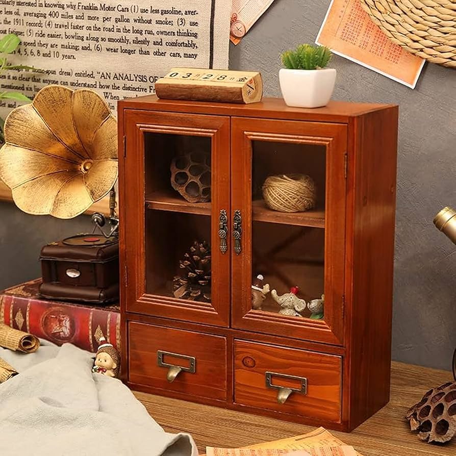 Amazon.co.jp: 卓上 小型 フナチュラル木目 ィギュア 棚 横長