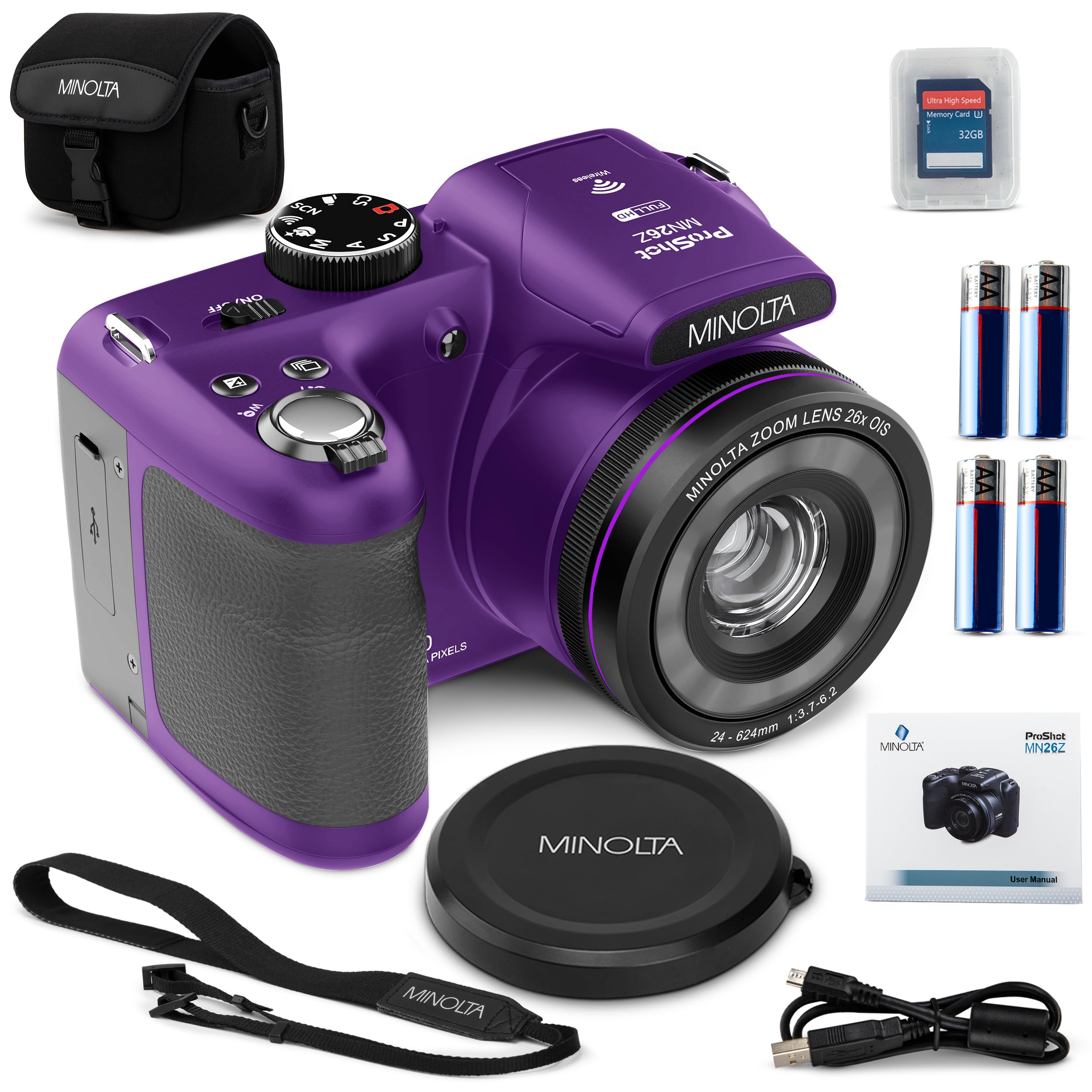 Amazon.com : Minolta ProShot 20MP Camera – 26x Optical Zoom Lens