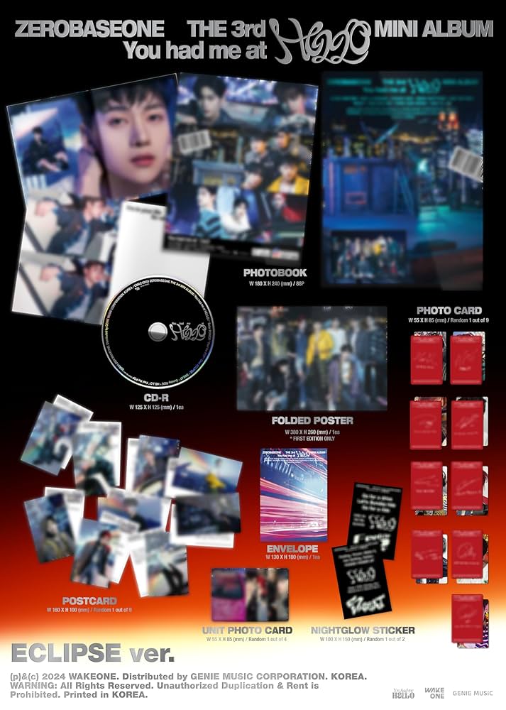 ZEROBASEONE You had me at HELLO 3rd Mini Album CD+Photobook+