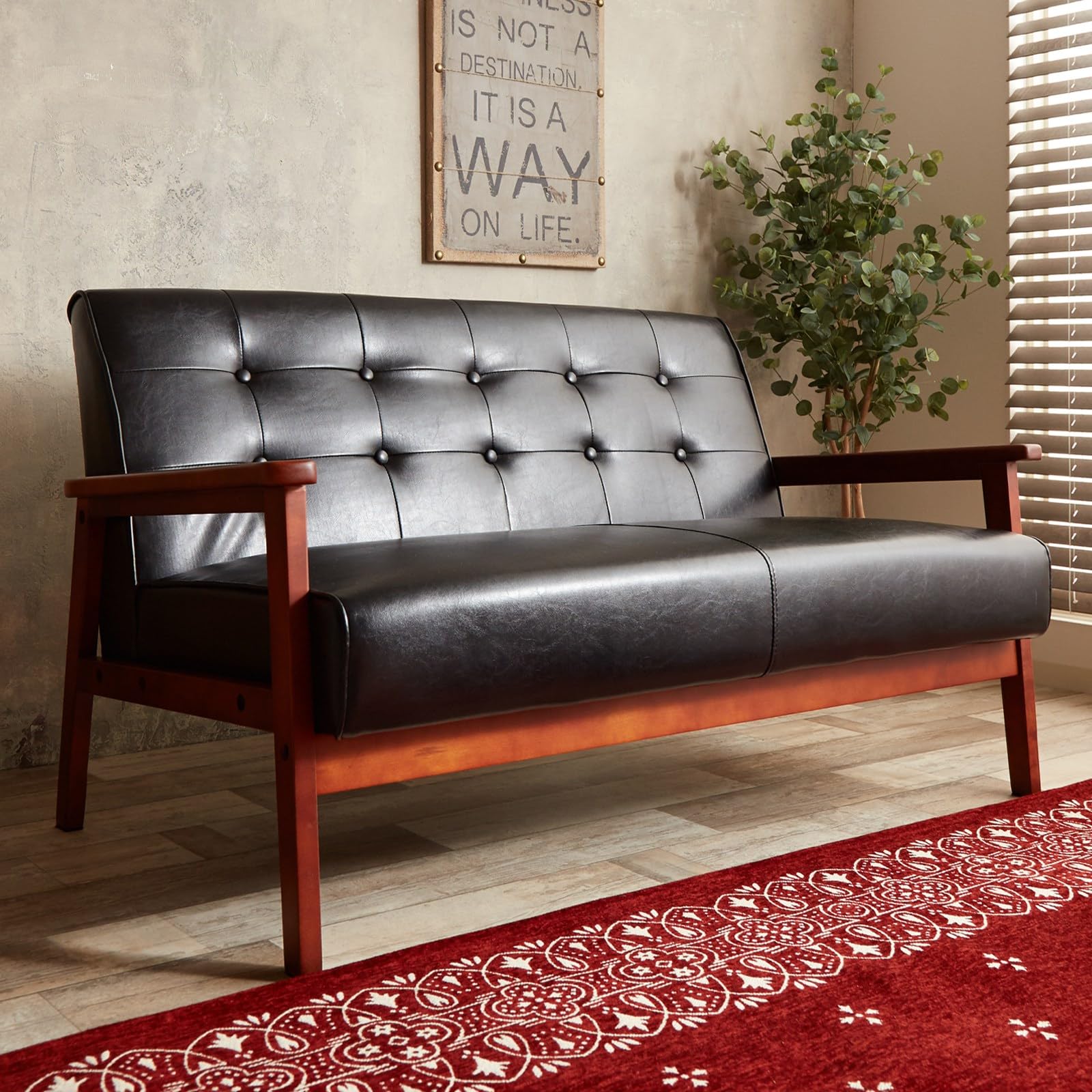 Amazon｜家具350 ソファー 2人掛け 幅127cm レトロソファ 肘掛け