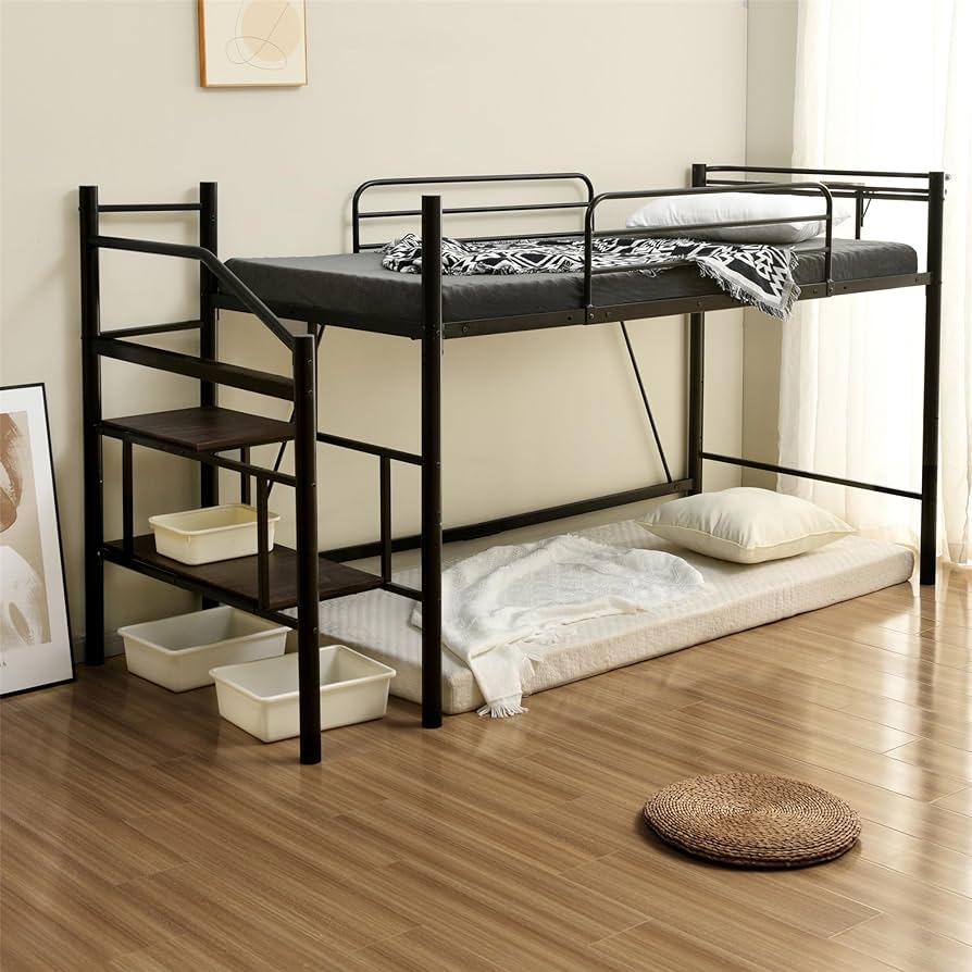 Amazon｜【メッシュ床板】ロフトベッド パイプベッド シングル 耐荷重