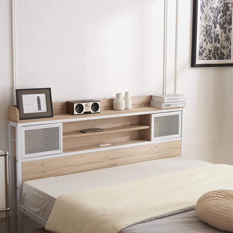 Amazon｜【10cm厚さベージュマットレス付き】ベッドフレーム パイプ