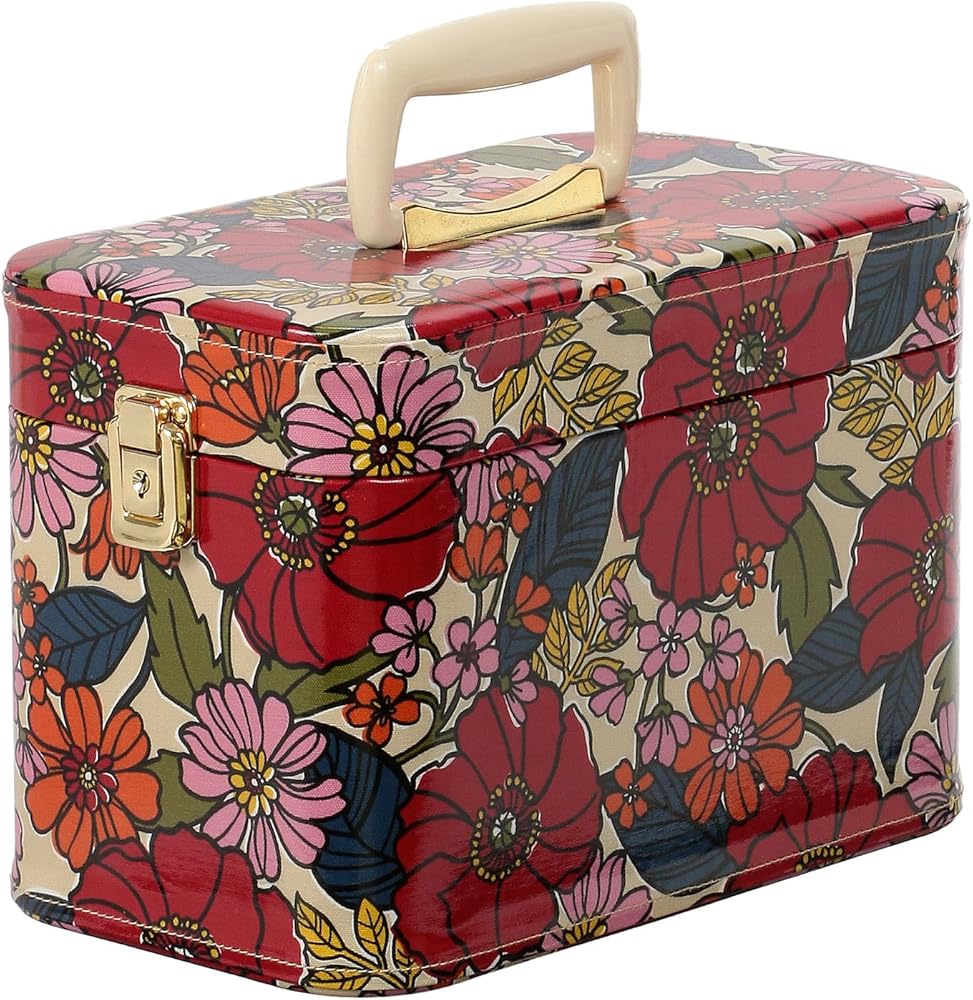 Amazon.co.jp: トレンケース 30cm カラフルフラワー柄 ミラー付き