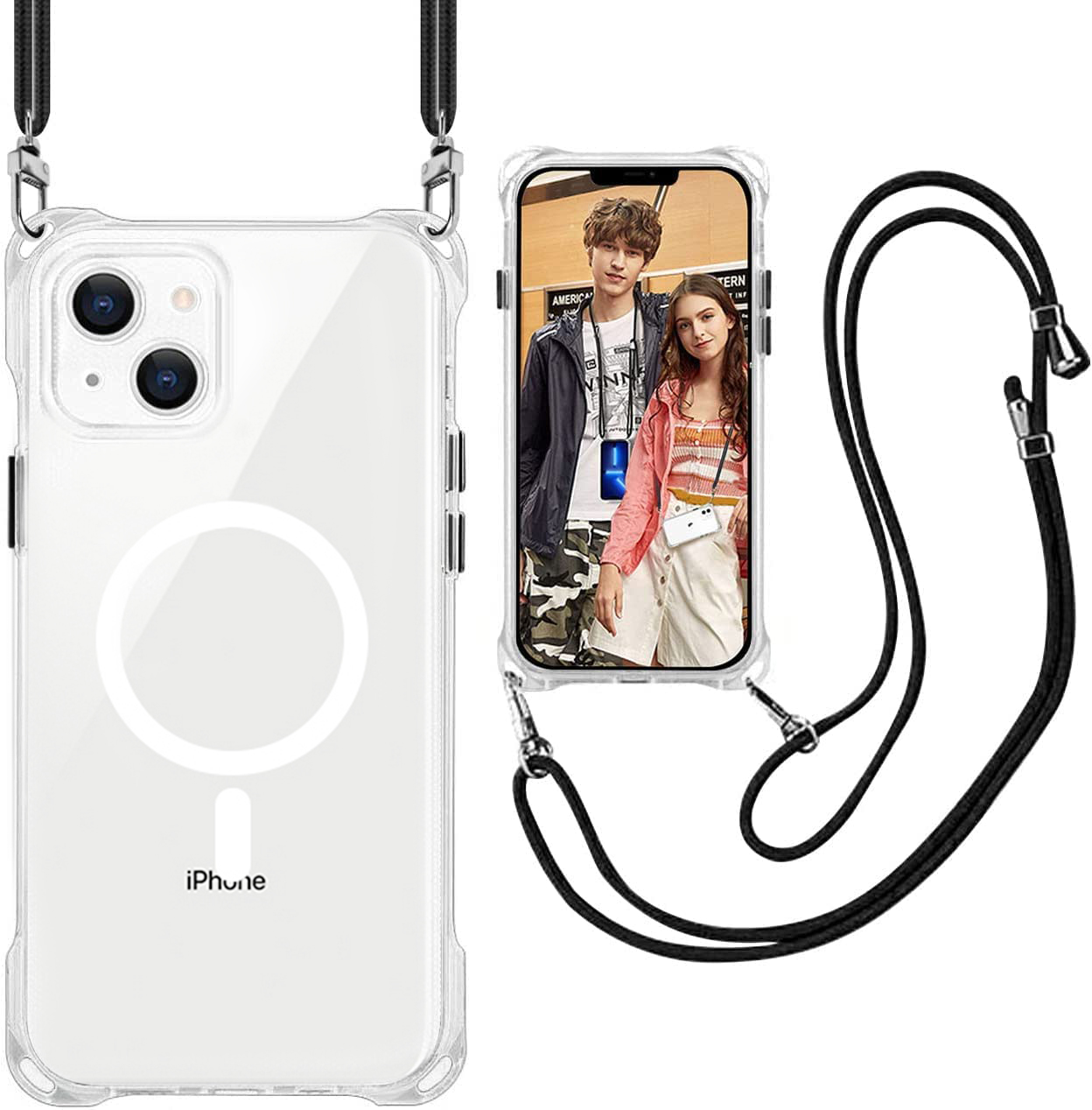 Amazon.co.jp: MagSafe対応 iPhone 12 用 ケース クリア ストラップ