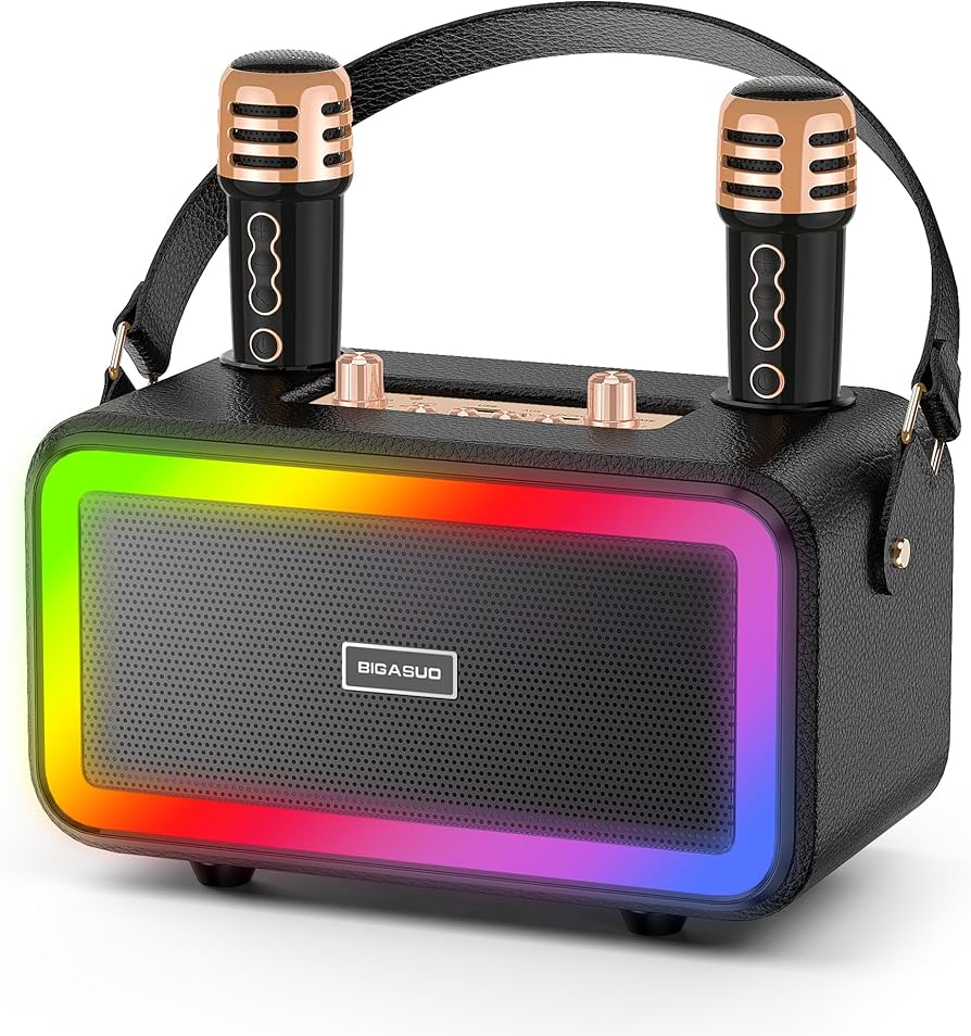Amazon | カラオケセット家庭用 BIGASUO ワイヤレスマイク スピーカー