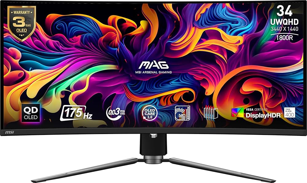 Amazon.co.jp: MSI MAG341CQP QD-OLED、34曲OLEDゲーミングモニター
