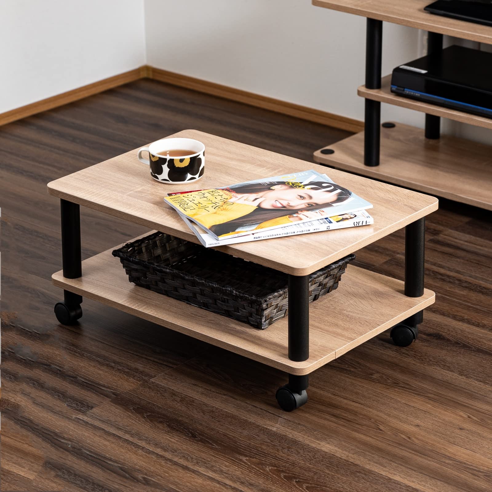 Amazon｜テーブル キャスター付 マルチテーブル ローテーブル センター