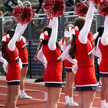 Amazon.co.jp: チアリーダー ポンポンポン ハンドル付き 2個パック 8