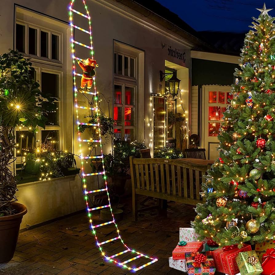 Amazon | はしごサンタクロース クリスマスイルミネーション 屋外 飾り