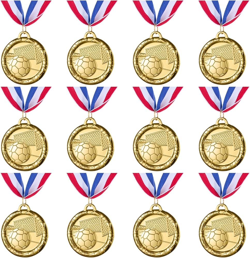 Amazon | Abaokai サッカーメダル 12個 子供と大人向け 金賞メダル
