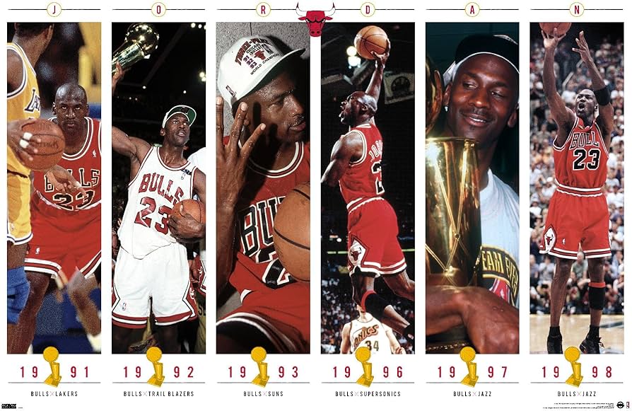 Amazon.com: Michael Jordan - Championships Wall Poster, 34L