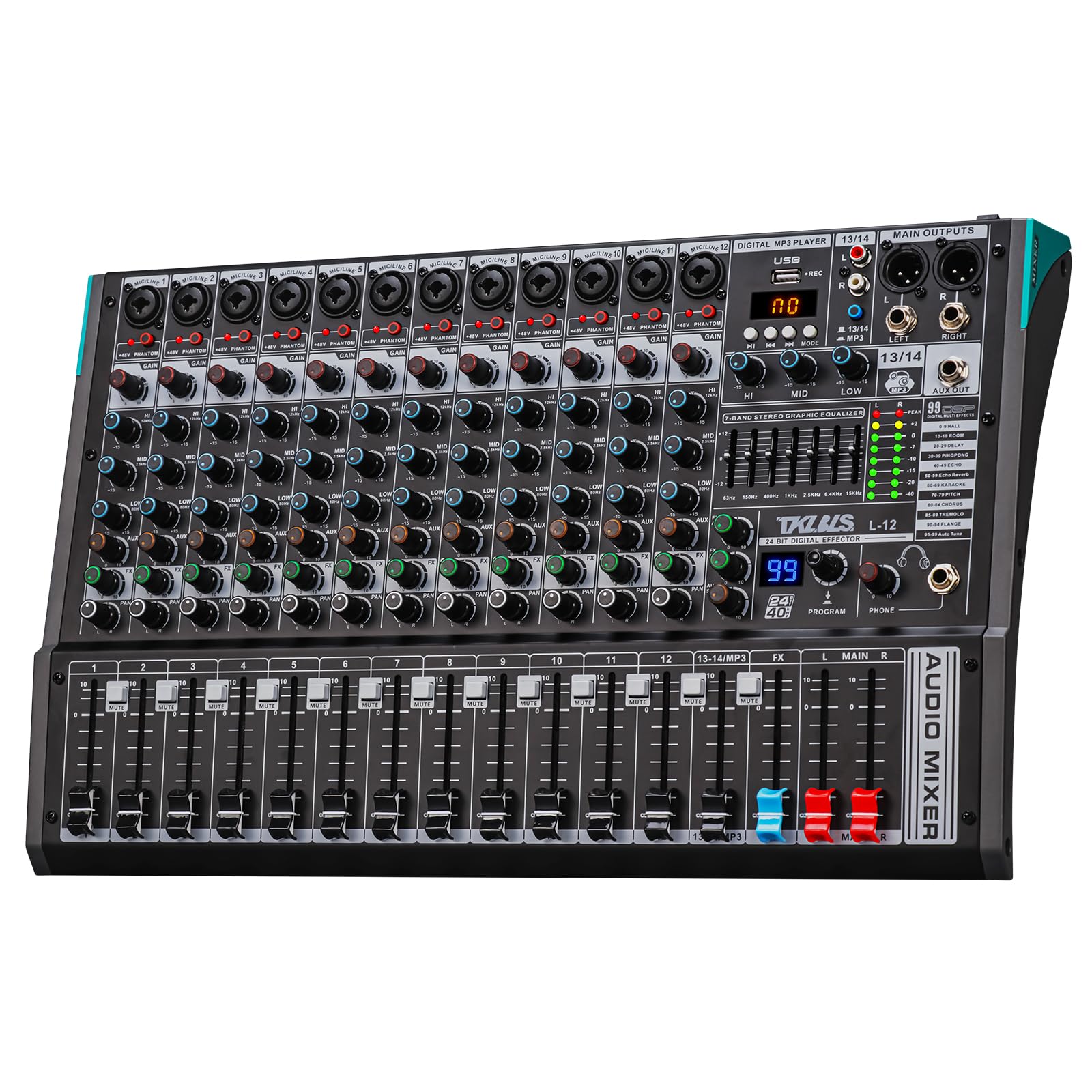 Amazon.com: TKLBLS DJ Mixer, TKLBLS Professional 12 Channel Audio