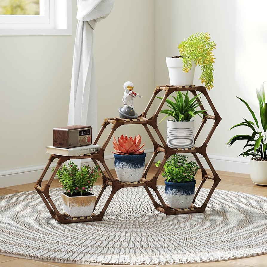 Amazon.com : Tikea Plant Stand Indoor Outdoor Hexagonal Corner