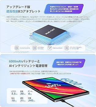 Amazon.co.jp: Android 12タブレット10.4インチ、15GB+128GB+1TB拡張