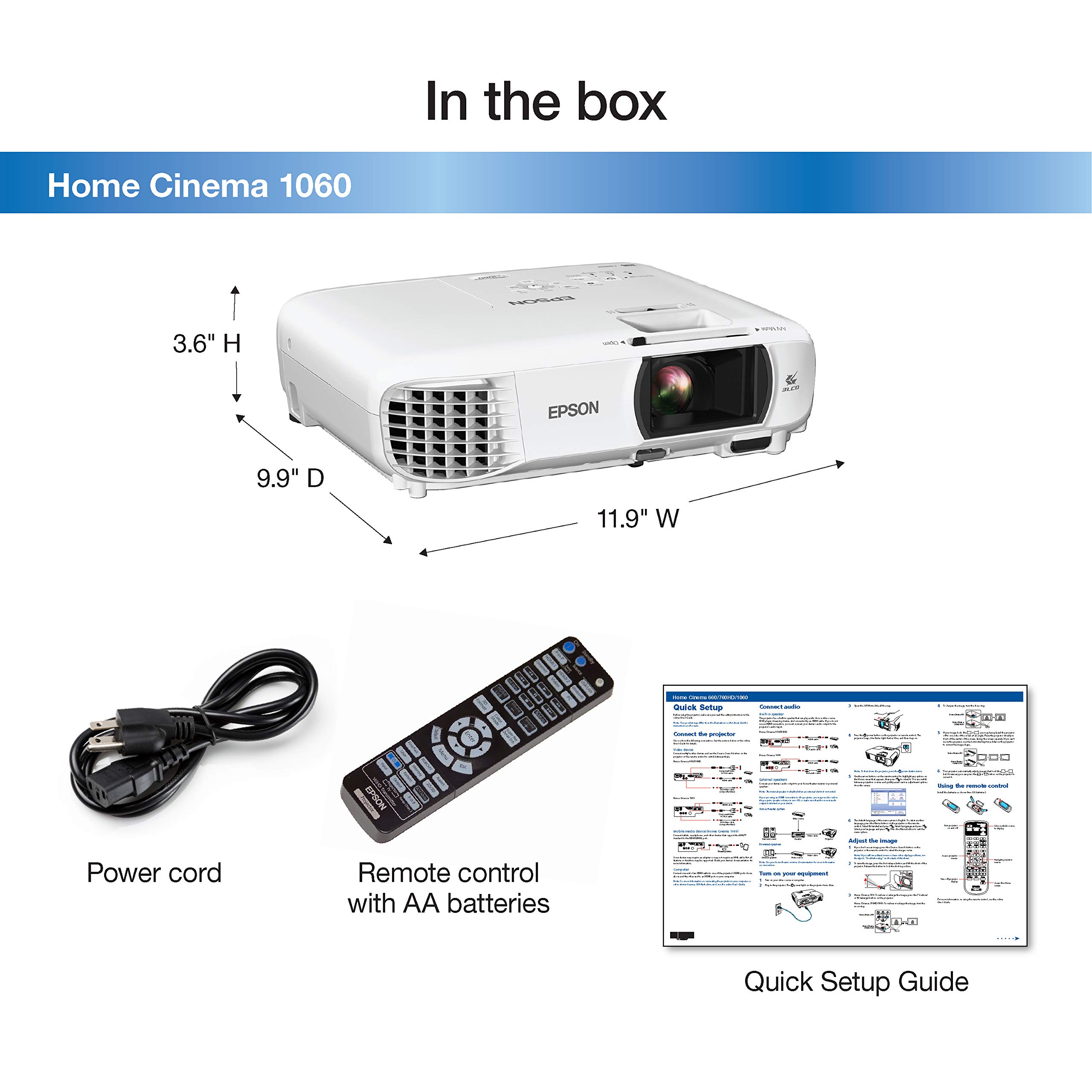 Amazon.com: Epson Home Cinema 1060 Full HD 1080p 3,100 Lumens
