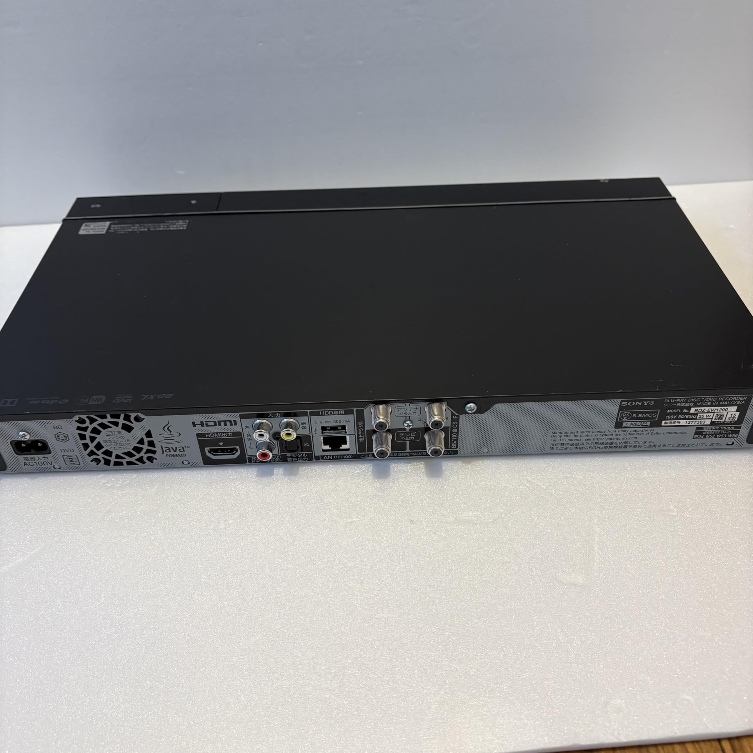 Amazon | SONY 1TB 2チューナー ブルーレイレコーダー BDZ-EW1200