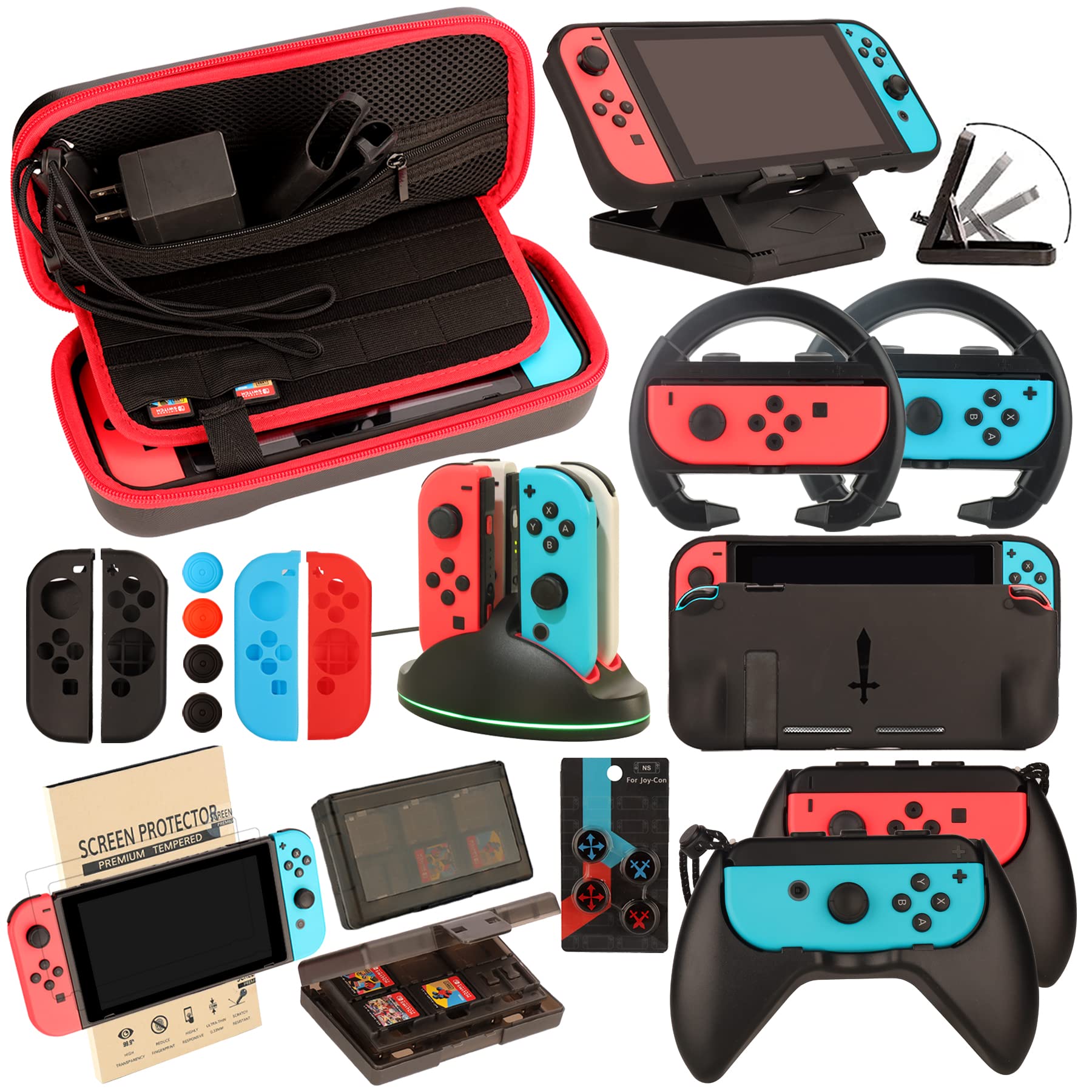 Switch Accessories Bundle for Nintendo Switch: Carrying Case