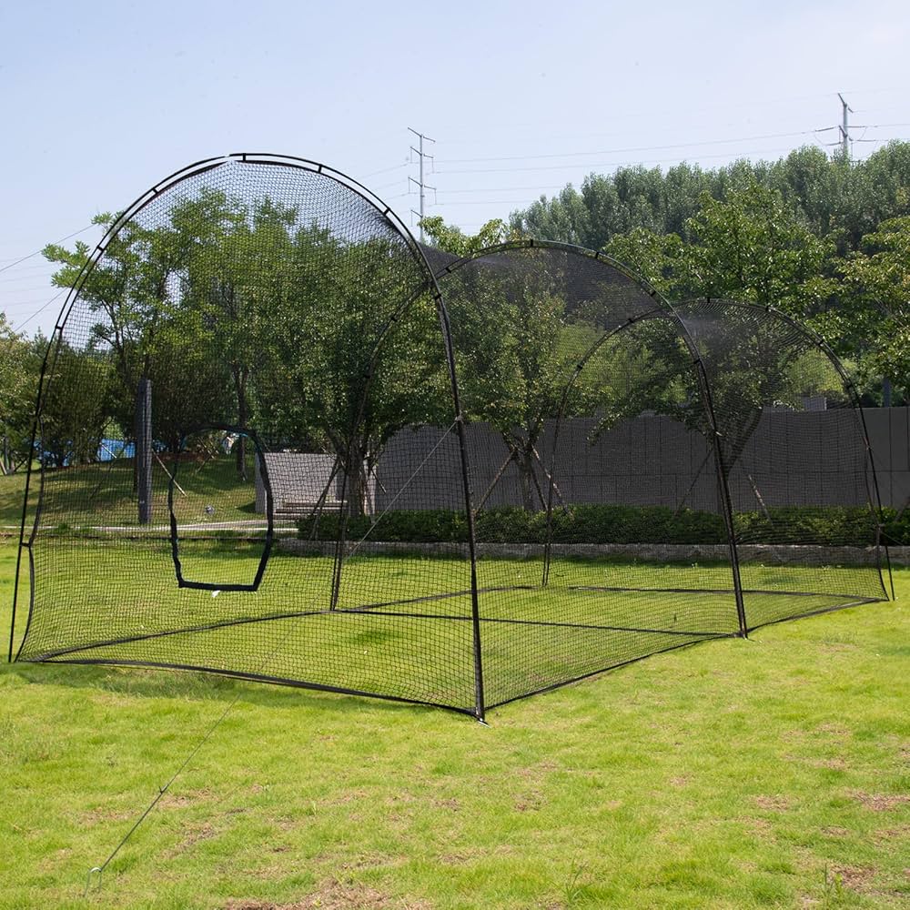 Amazon | バッティングゲージ 野球 防球ネット 軟式硬式 6.7m野球練習