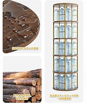 Amazon.co.jp: 【落下防止設計】回転式本棚 5段 大容量 ブックシェルフ