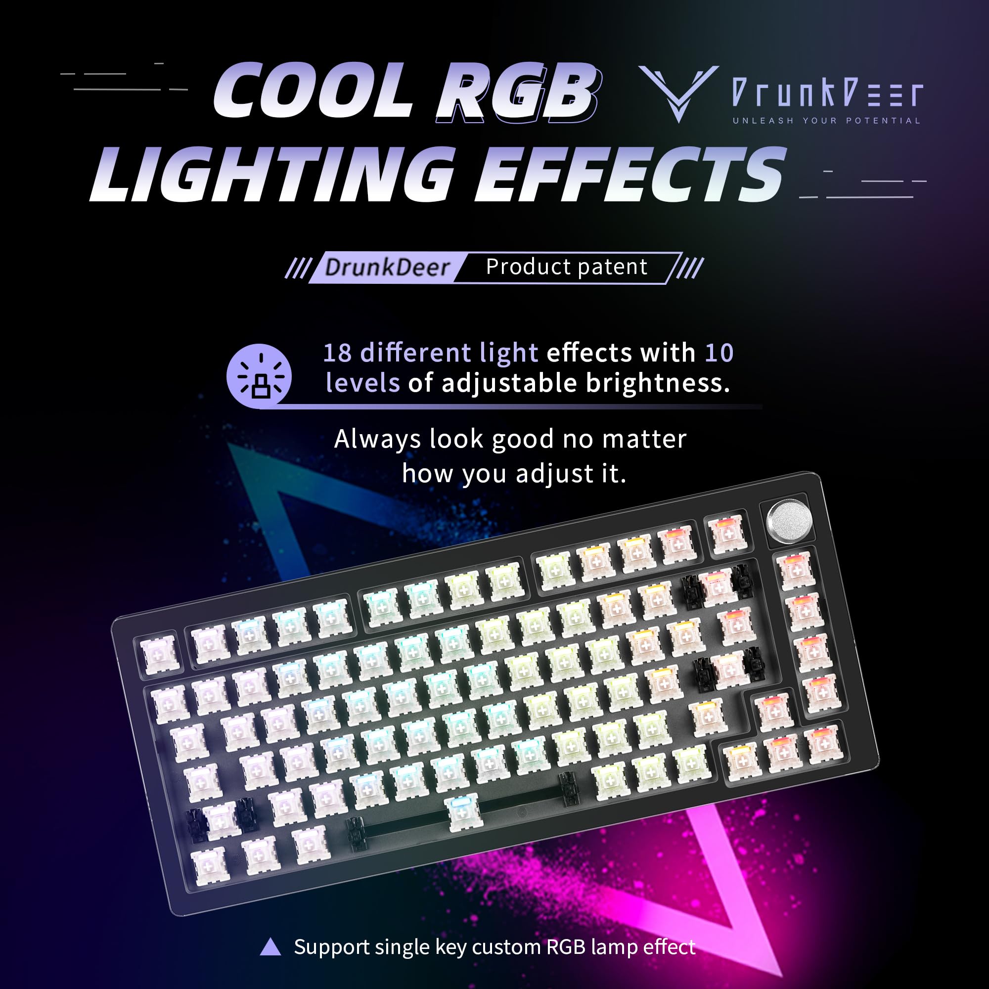 Amazon | DrunkDeer A75 ラピッドトリガー キーボード メカニカル TKL