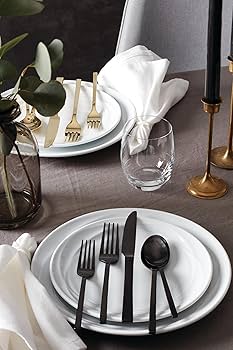 Amazon.com | Allay Midnight 20 Piece Everyday Flatware Set
