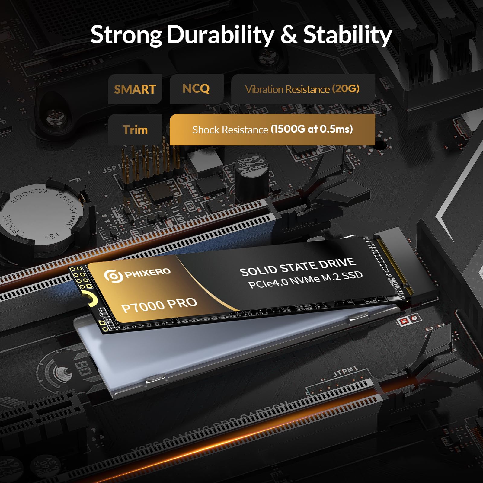 PHIXERO P7000PRO 2TB NVME SSD,PCIe Gen4x4,M.2 2280 NVMe Internal