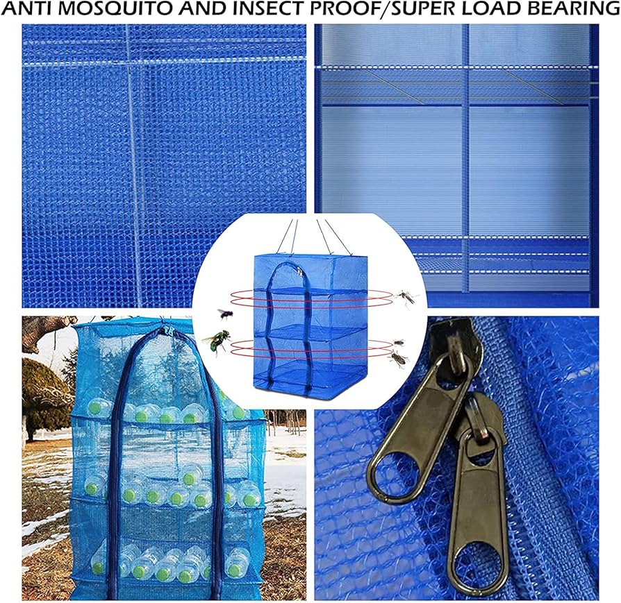 Amazon.co.jp : Petdoda 干物 ネット干し網 3段 魚 野菜 食器 干網