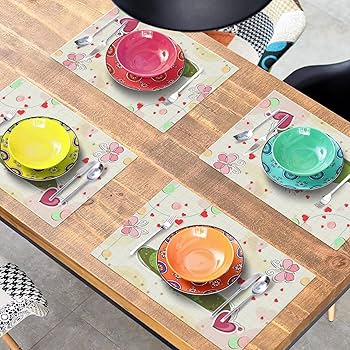 Amazon.co.jp: ランチョンマット ノンスリップランチョンマット 4枚