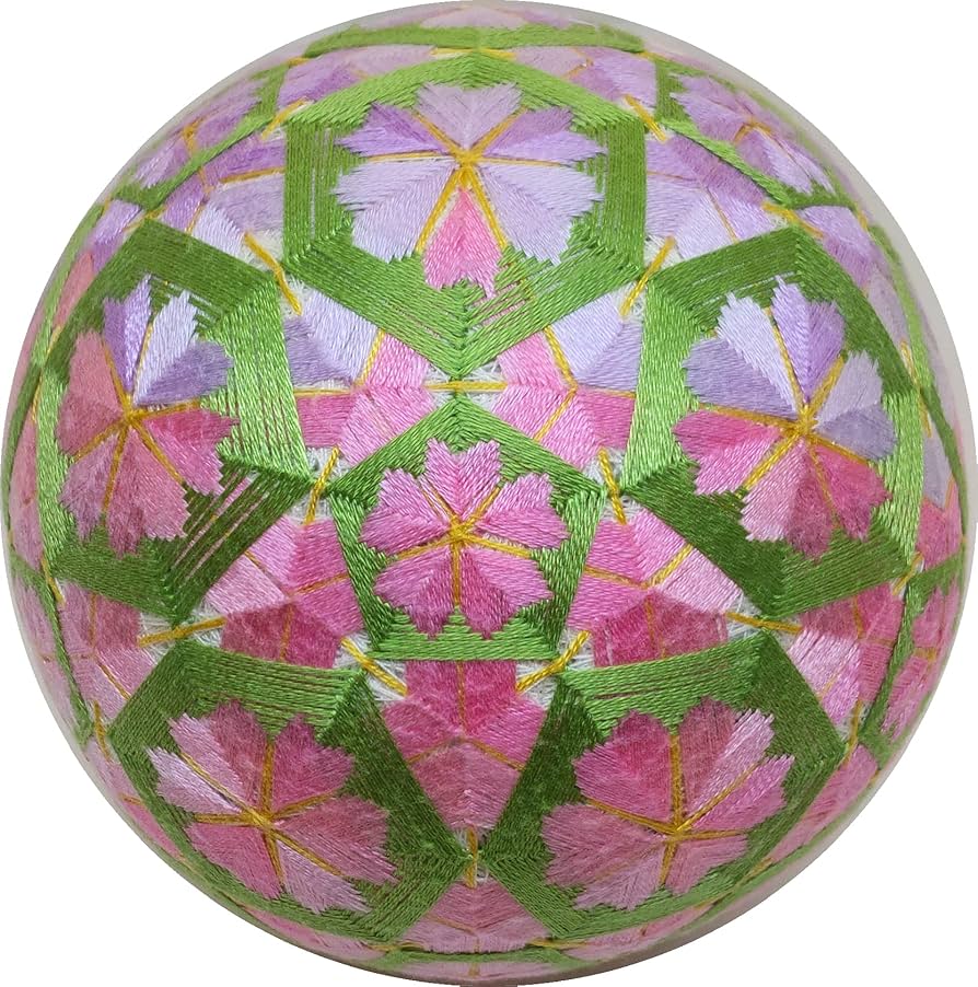 Amazon | 手毬猫の店 てまり「32面の桜」若草地 14cm 手まり 手毬 手鞠