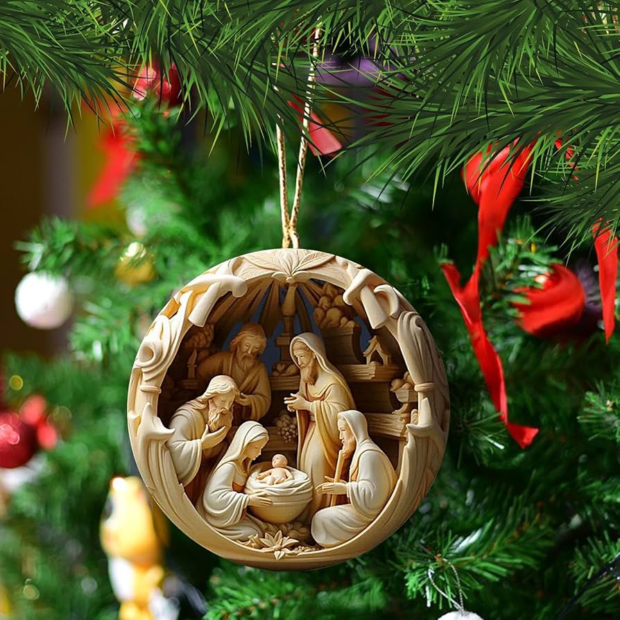 Amazon.co.jp: イエスキリスト降誕シーンオーナメントミニクリスマス