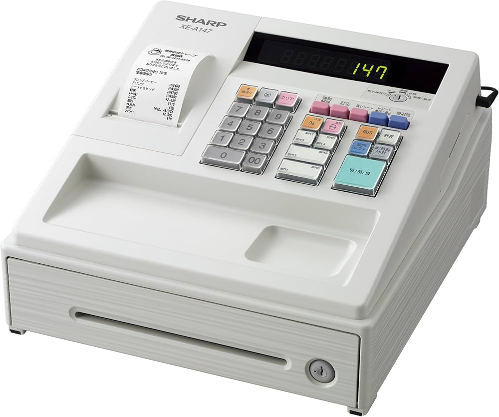 Amazon | シャープ 電子レジスタ 8部門 ホワイト系 XE-A147-W