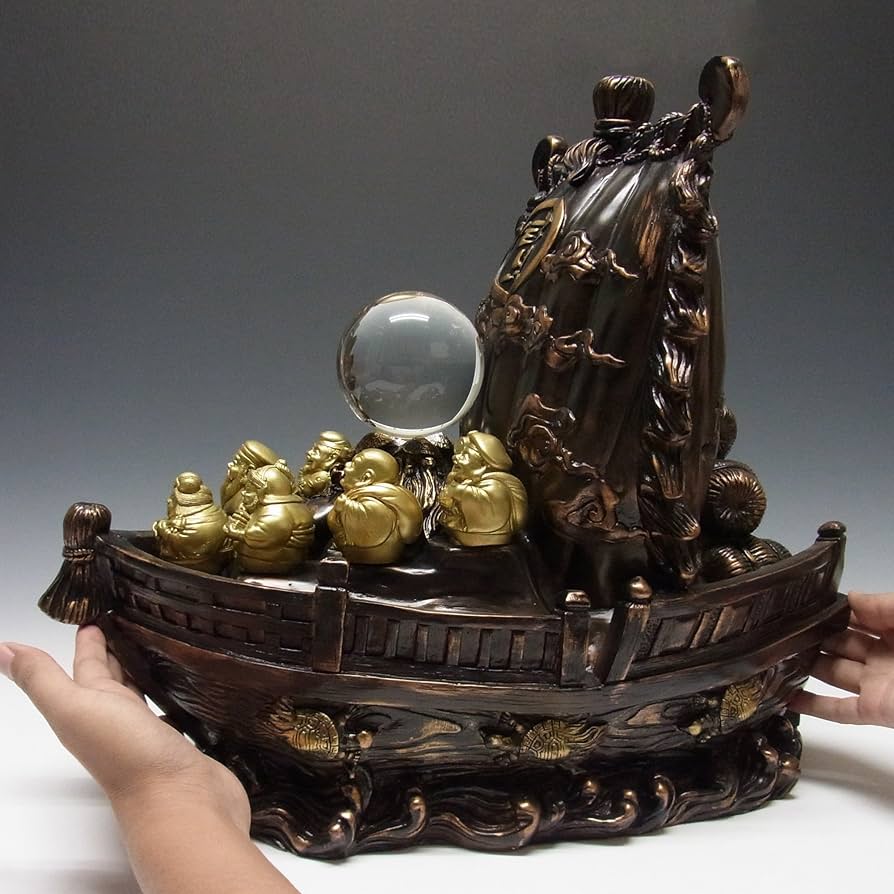 Amazon.co.jp: 七福神 宝船 置物 高さ40cm 開運 縁起物 : ホーム＆キッチン