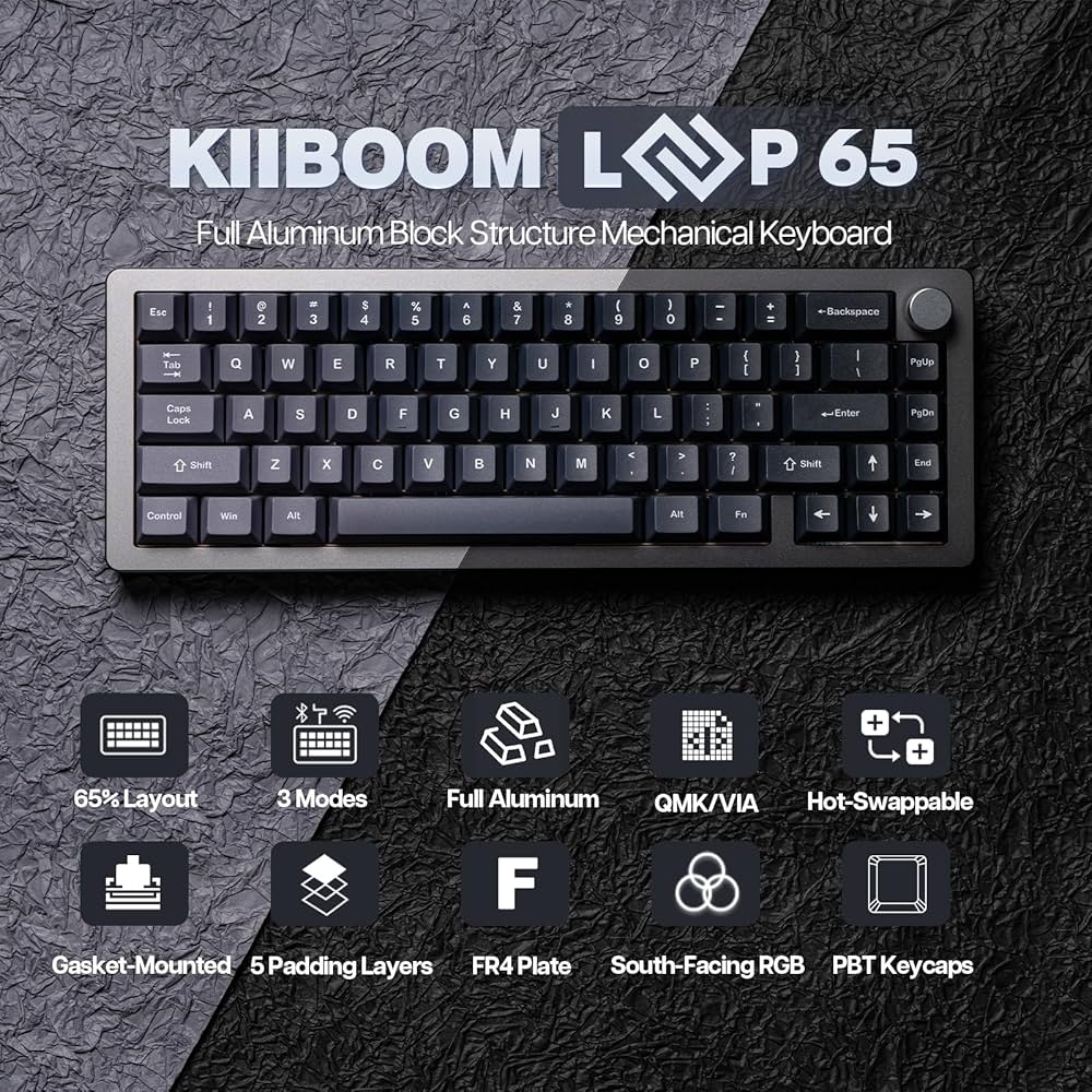 Amazon | KiiBOOM Loop 65 65%フルアルミブロック構造メカニカル