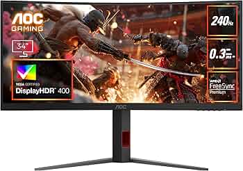 Amazon.co.jp: AOC 湾曲ゲーミングモニター 34インチ, UWQHD@240HZ