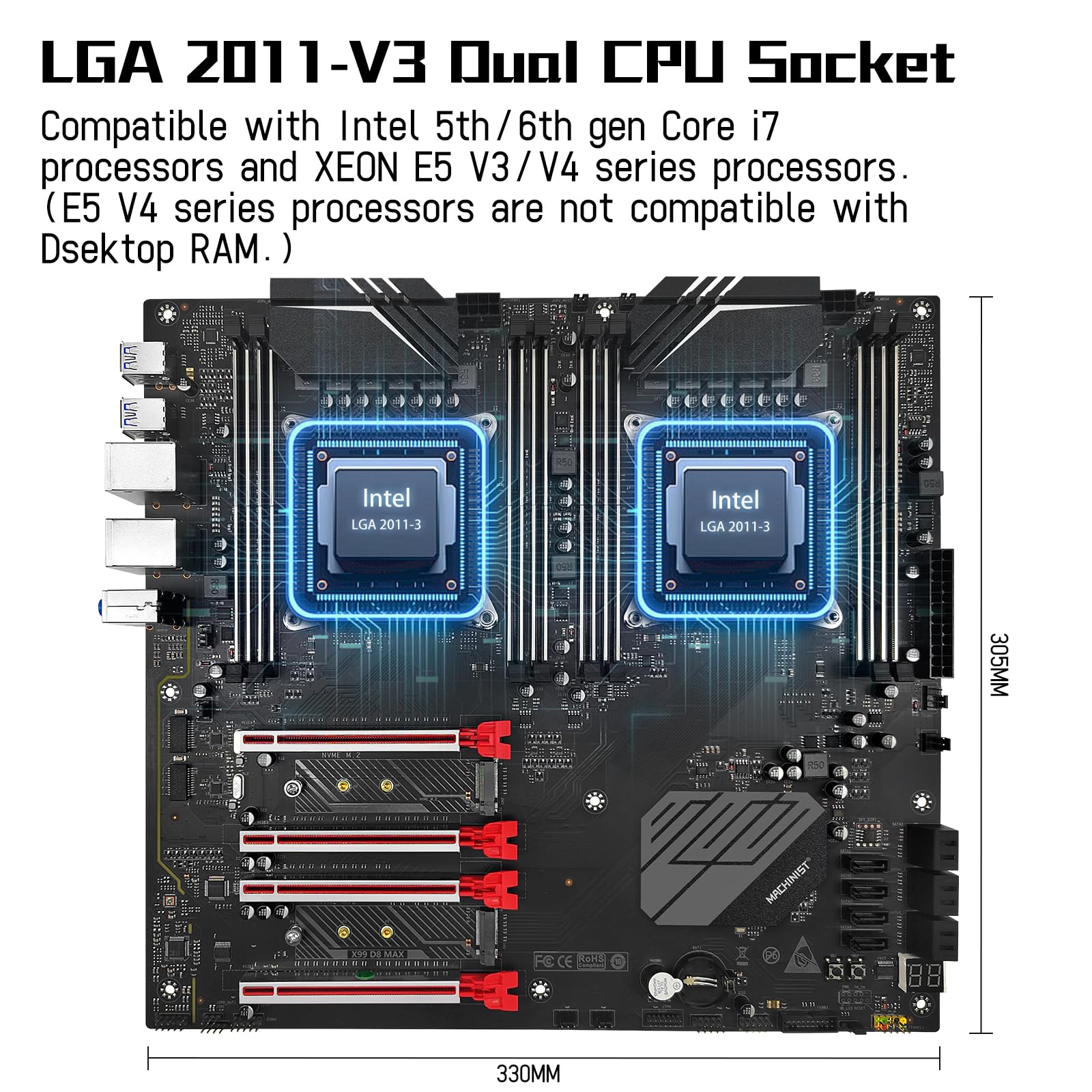 Amazon | MACHINIST X99 デュアルCPUマザーボード、Intel(第5/第6世代