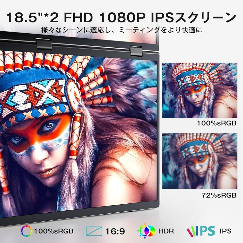 Amazon.co.jp: KEEPTIME デュアル モバイルモニター 18.5インチ