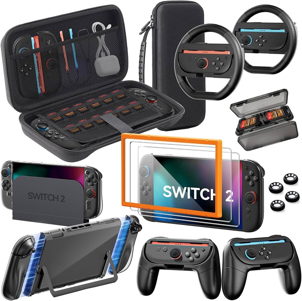 Accessories Bundle for Nintendo Switch 2, 16-in-1: Carrying Case