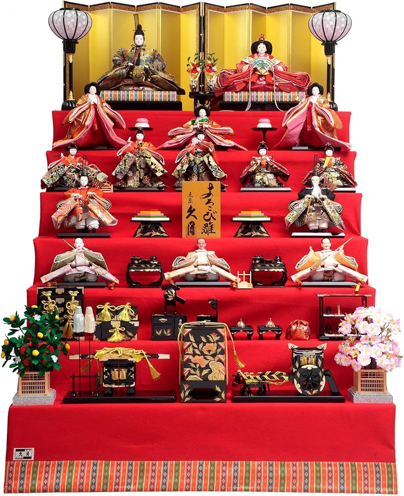 Amazon | 雛人形 久月 ひな人形 雛 七段飾り 十五人飾り よろこび雛 七