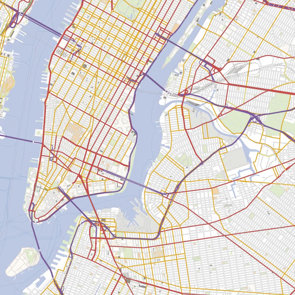 Amazon.co.jp: Hotdogger マンハッタン MAP ポスター 大型 ［ A1