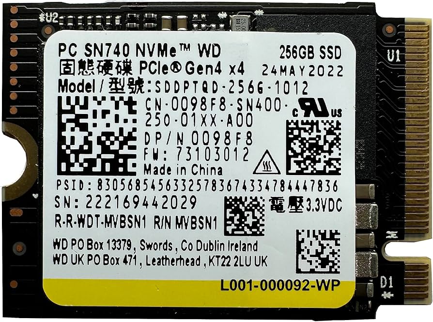 Amazon.com: WD SN740 256GB SSD M.2 2230 30mm NVMe PCIe 4.0 Gen 4 x