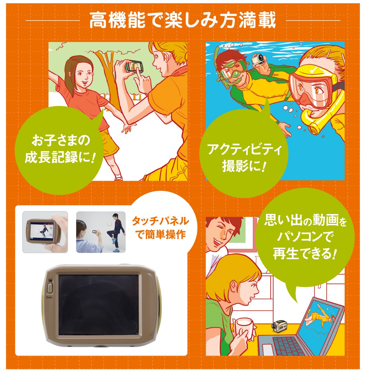 Amazon.co.jp: ロゴス アクションEZカム タッチパネル 74177001 : 家電