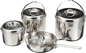 Amazon | キャプテンスタッグ バーベキュー BBQ用 鍋セット 3層鋼