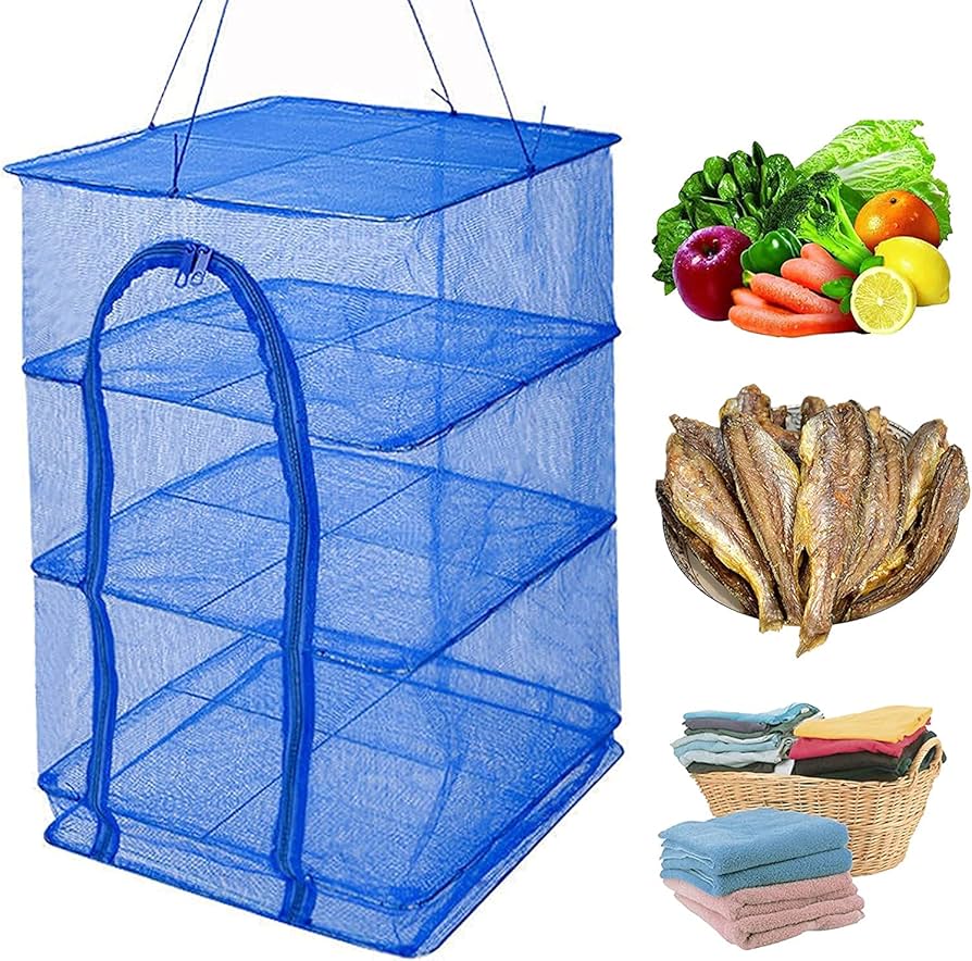 Amazon.co.jp : Petdoda 干物 ネット干し網 3段 魚 野菜 食器 干網