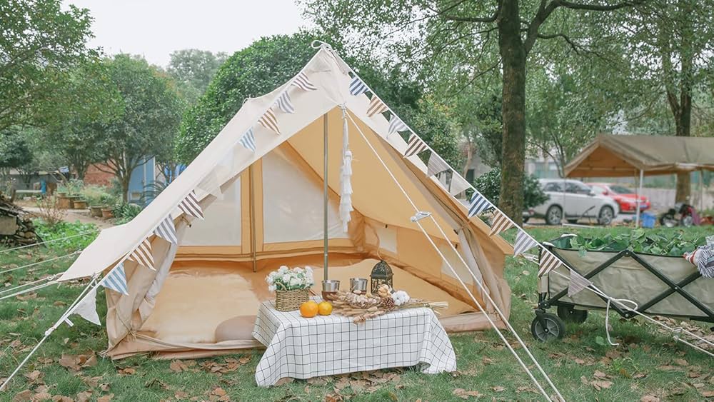 Amazon.co.jp: glamcamp のツーポールロッジテント ポリコットン 1~2人