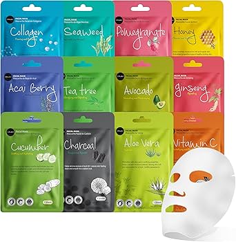 Amazon.com : Celavi Essence Facial Sheet Face Mask Variety Set